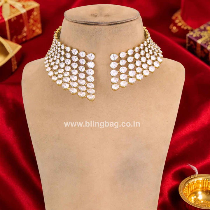 Golden Tirzahi Zirconia Jewellery Set