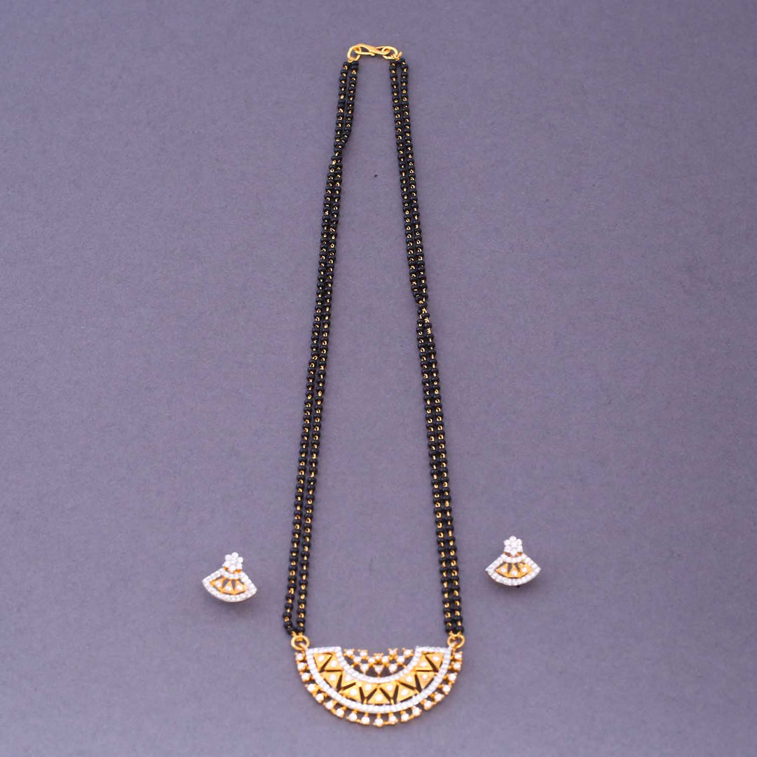 Golden Tribhuj Mangalsutra Set