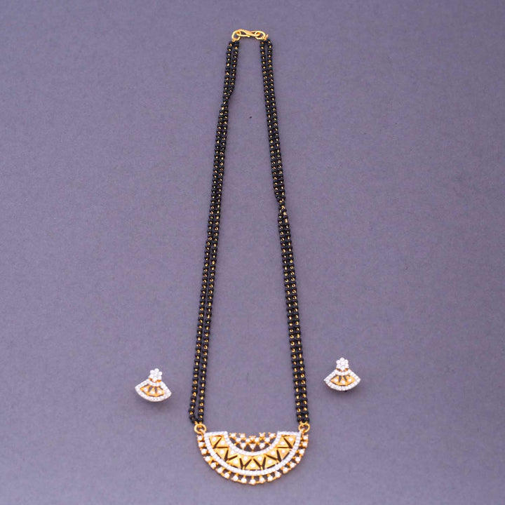 Golden Tribhuj Mangalsutra Set