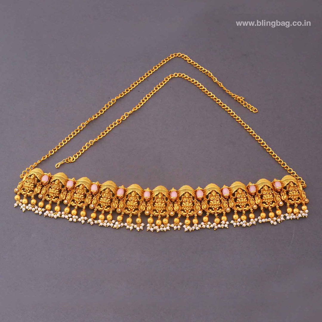 Golden Tridooni Temple Waist Belt