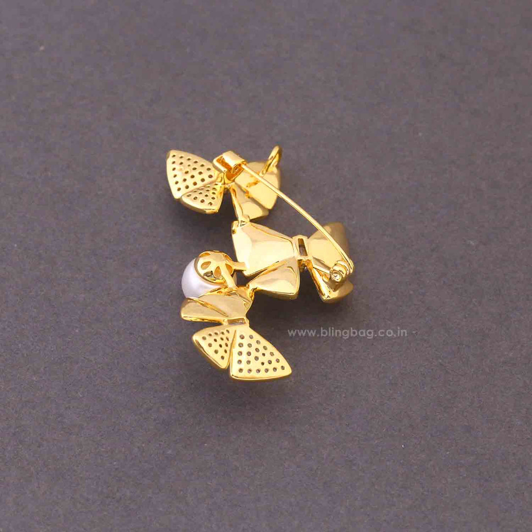 Golden Trio Flutter Brooch