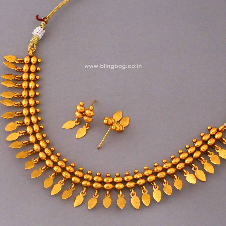 Golden Tulasii Antique Jewellery Set- New Arrival