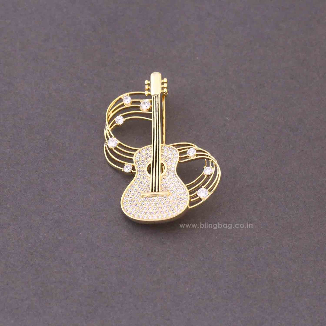Golden Tune Guitar Brooch