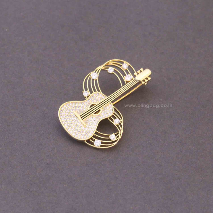 Golden Tune Guitar Brooch