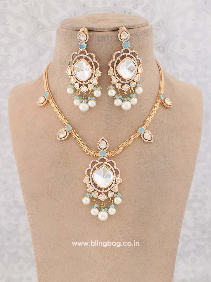 Golden Turquoise Catherine Zirconia Jewellery Set - EOSS