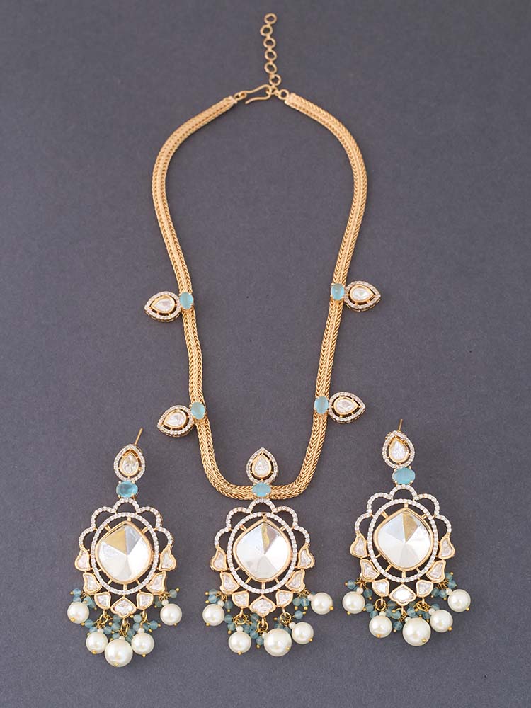 Golden Turquoise Catherine Zirconia Jewellery Set - EOSS