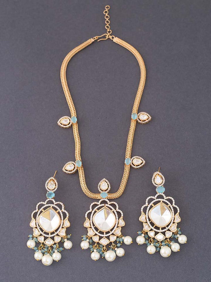 Golden Turquoise Catherine Zirconia Jewellery Set - EOSS