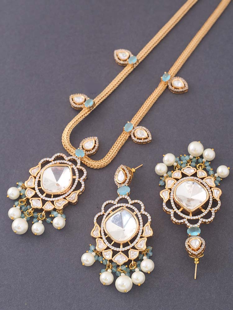 Golden Turquoise Catherine Zirconia Jewellery Set - EOSS