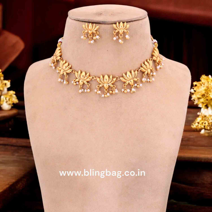 Golden Udvitha Antique Jewellery Set - New Arrival