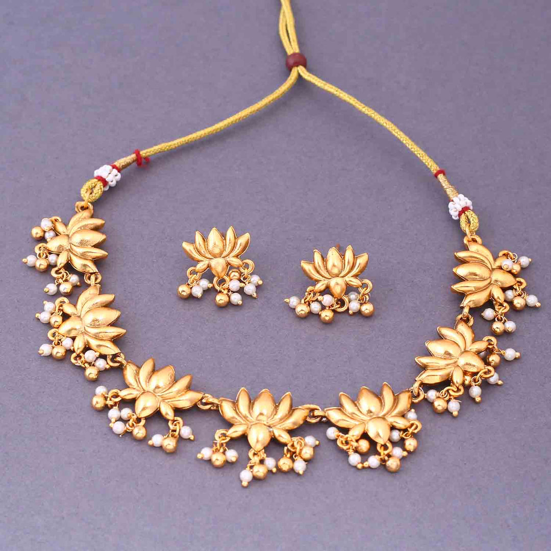 Golden Udvitha Antique Jewellery Set - New Arrival