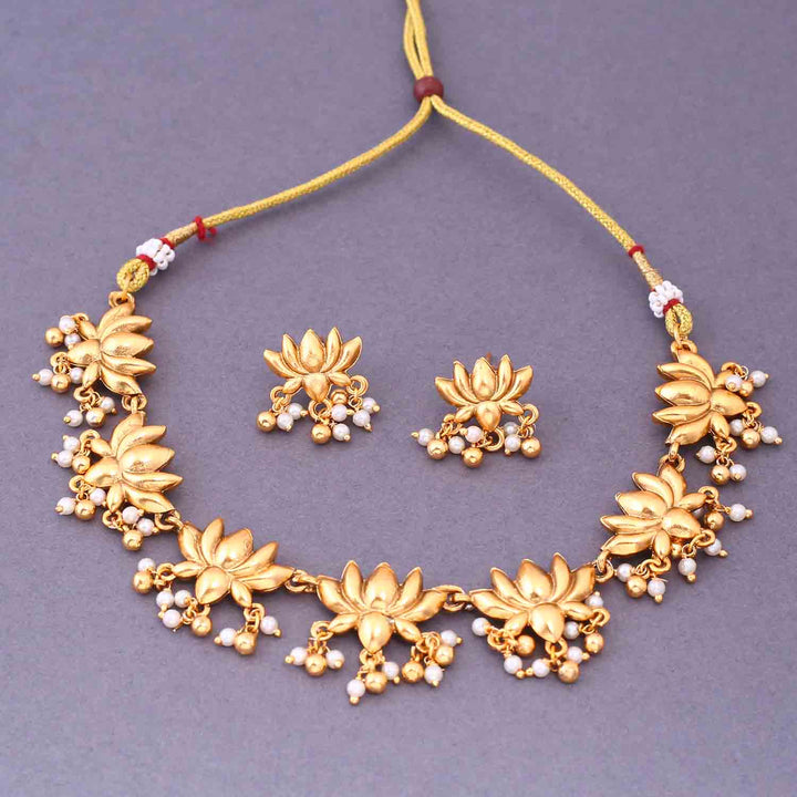 Golden Udvitha Antique Jewellery Set - New Arrival