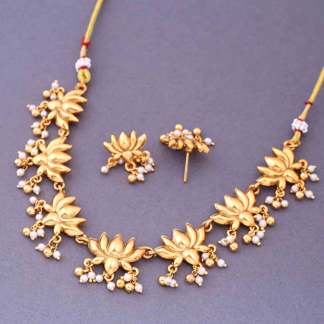 Golden Udvitha Antique Jewellery Set - New Arrival