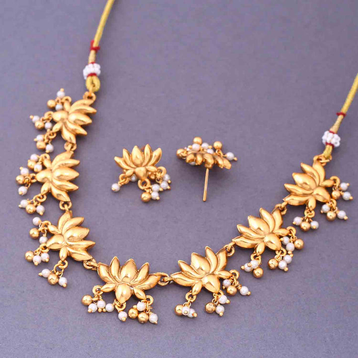 Golden Udvitha Antique Jewellery Set - New Arrival