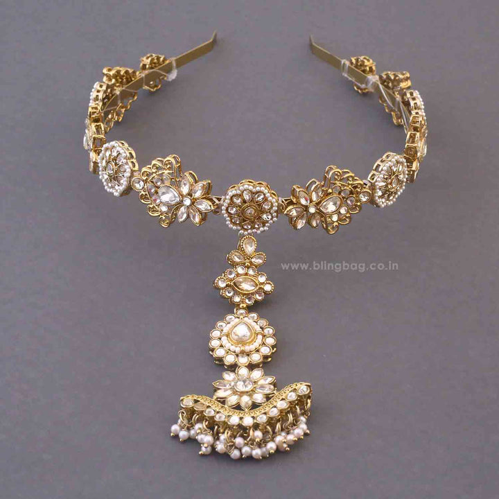 Golden Umangi Hairband With Tikka