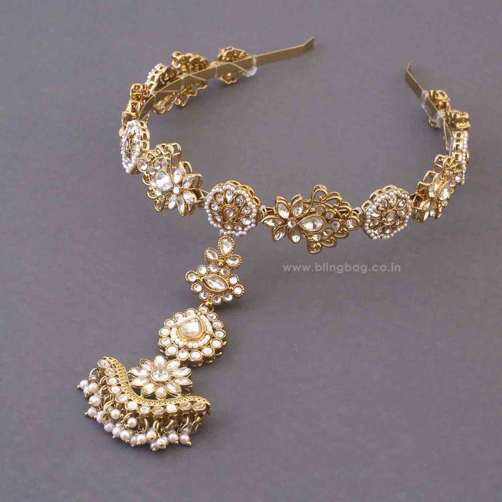 Golden Umangi Hairband With Tikka