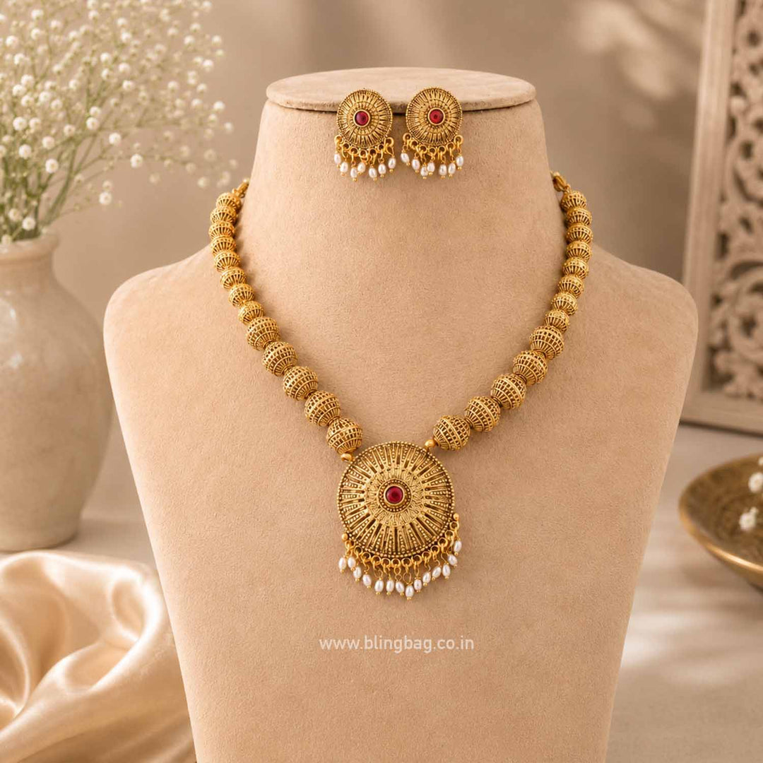 Golden Umaya Antique Jewellery Set- New Arrival