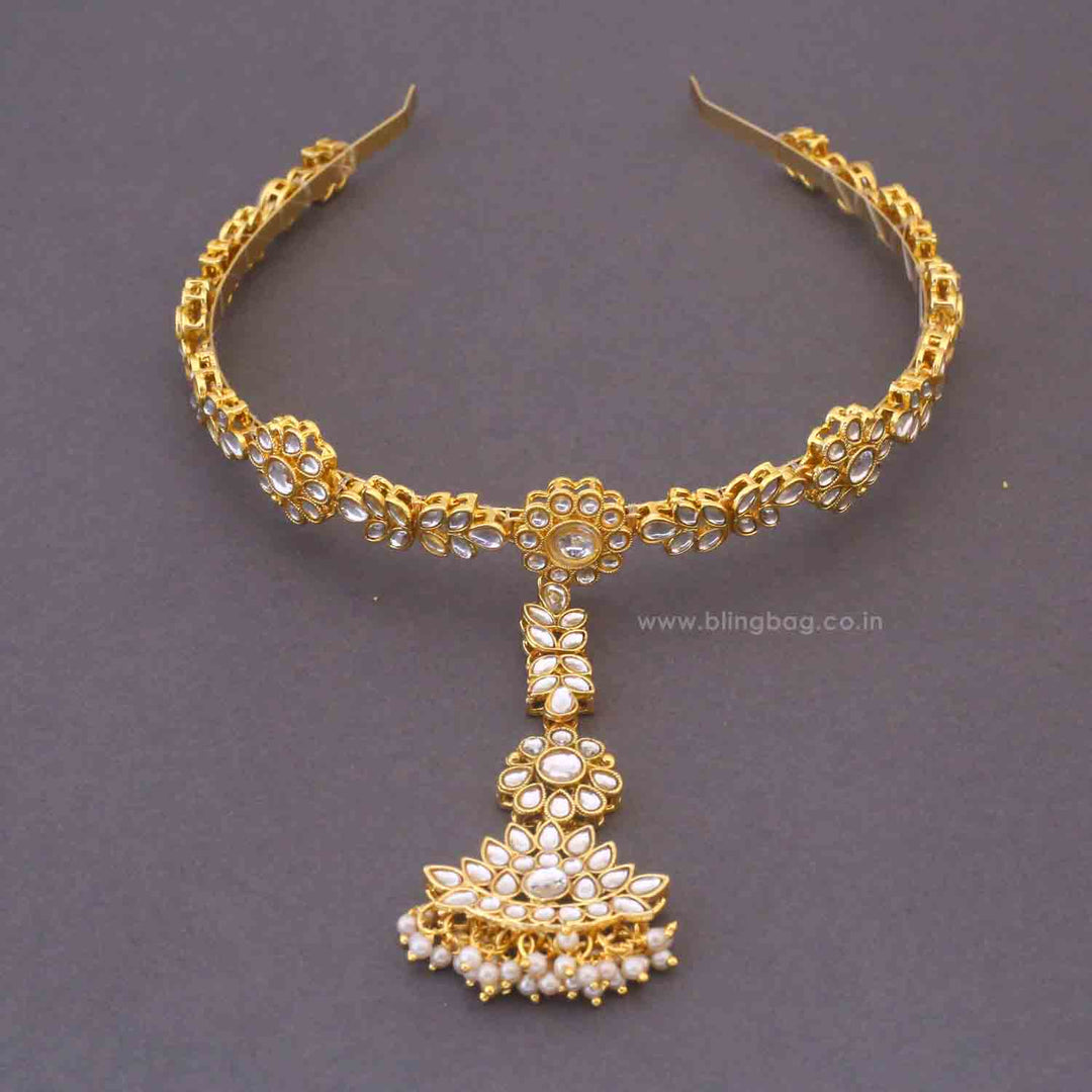 Golden Umish Hairband With Tikka