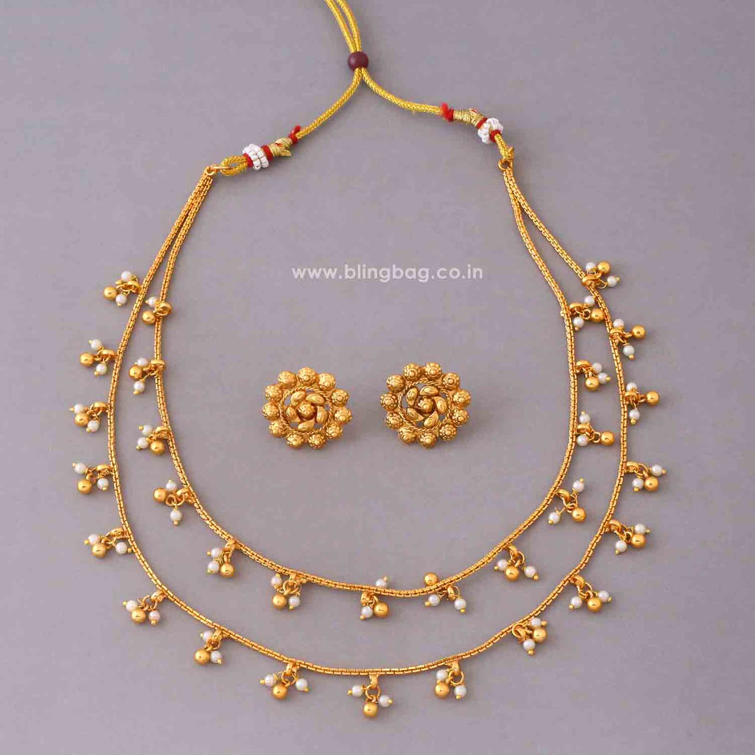 Golden Urmila Antique Jewellery Set- New Arrival