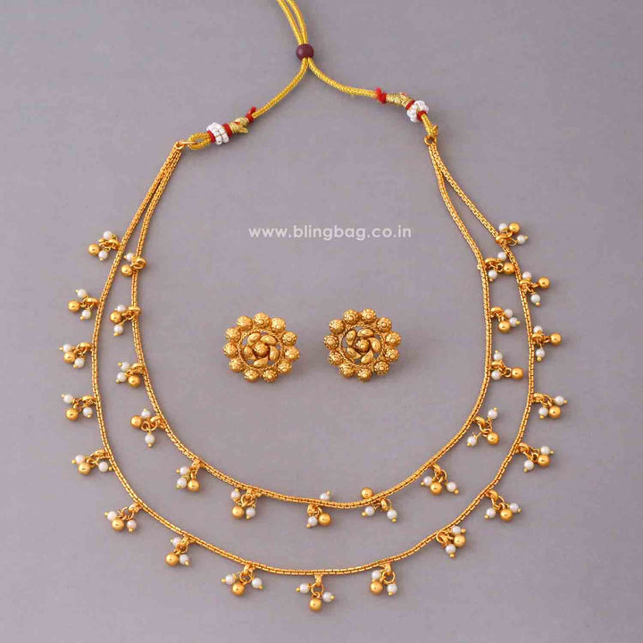 Golden Urmila Antique Jewellery Set- New Arrival