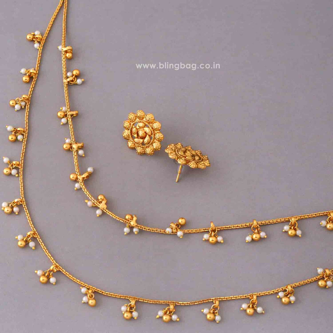 Golden Urmila Antique Jewellery Set- New Arrival