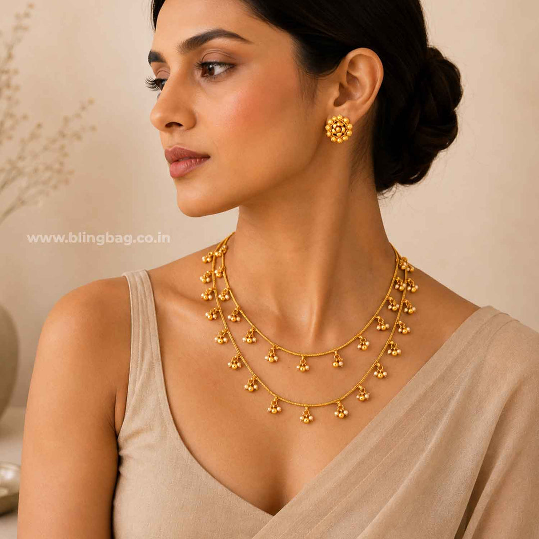 Golden Urmila Antique Jewellery Set- New Arrival