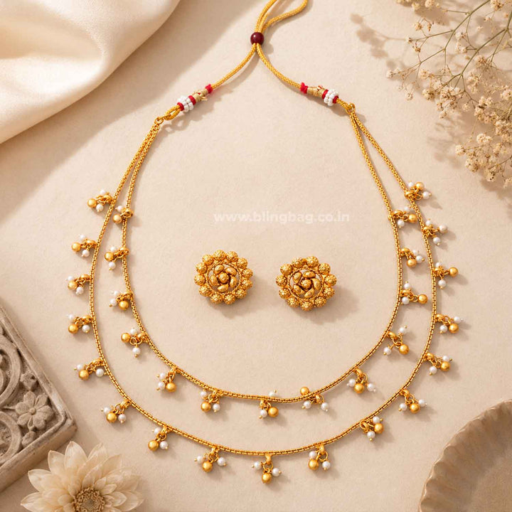Golden Urmila Antique Jewellery Set- New Arrival