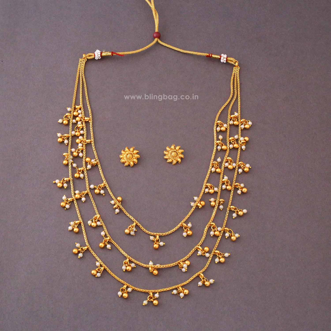 Golden Urmila Antique Jewellery Set- New Arrival