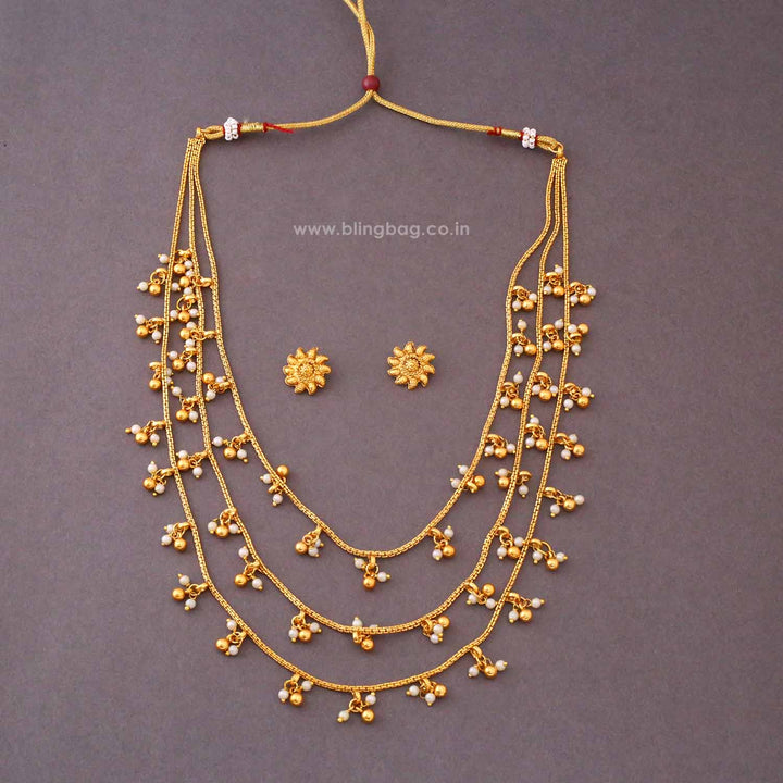 Golden Urmila Antique Jewellery Set- New Arrival