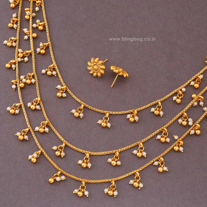 Golden Urmila Antique Jewellery Set- New Arrival