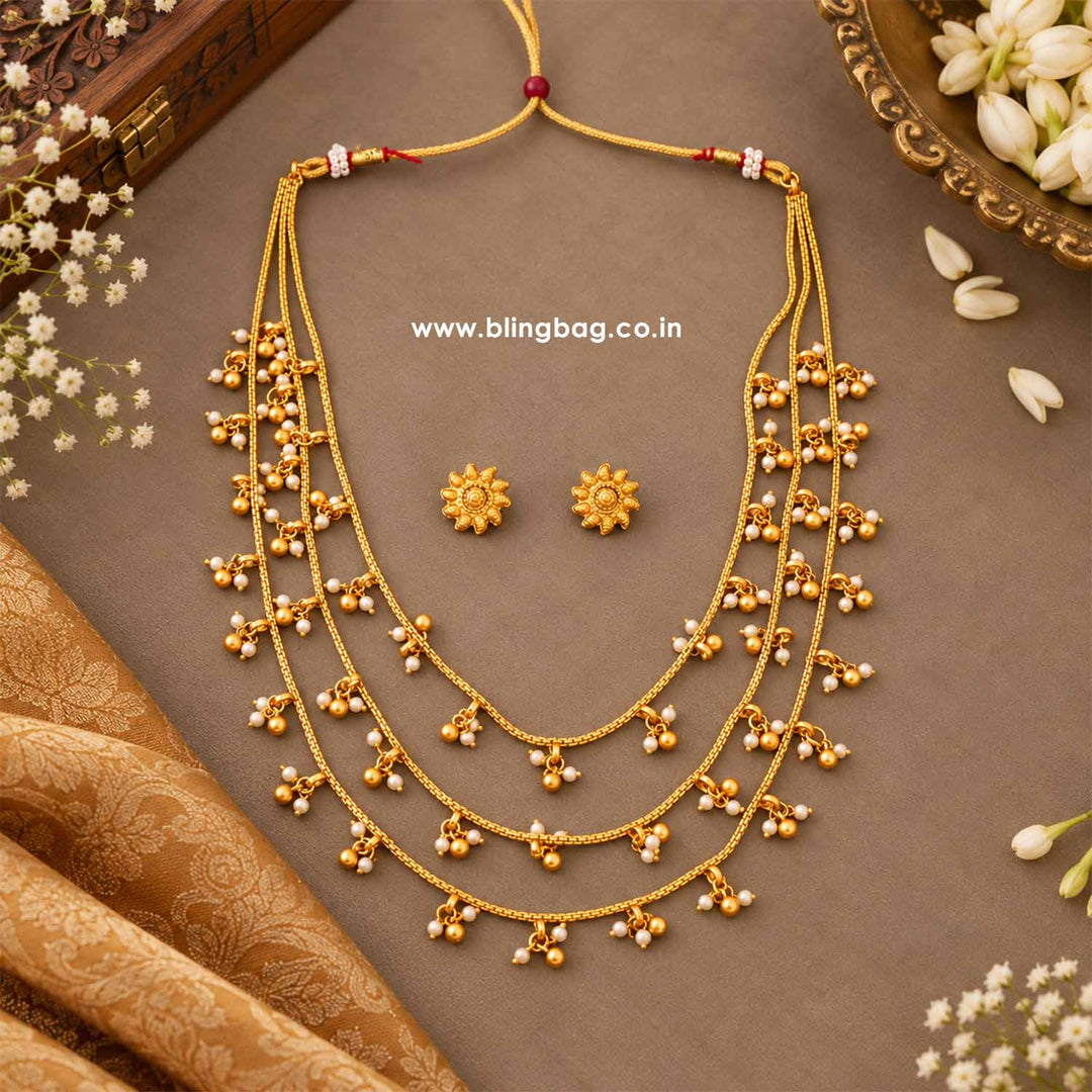 Golden Urmila Antique Jewellery Set- New Arrival