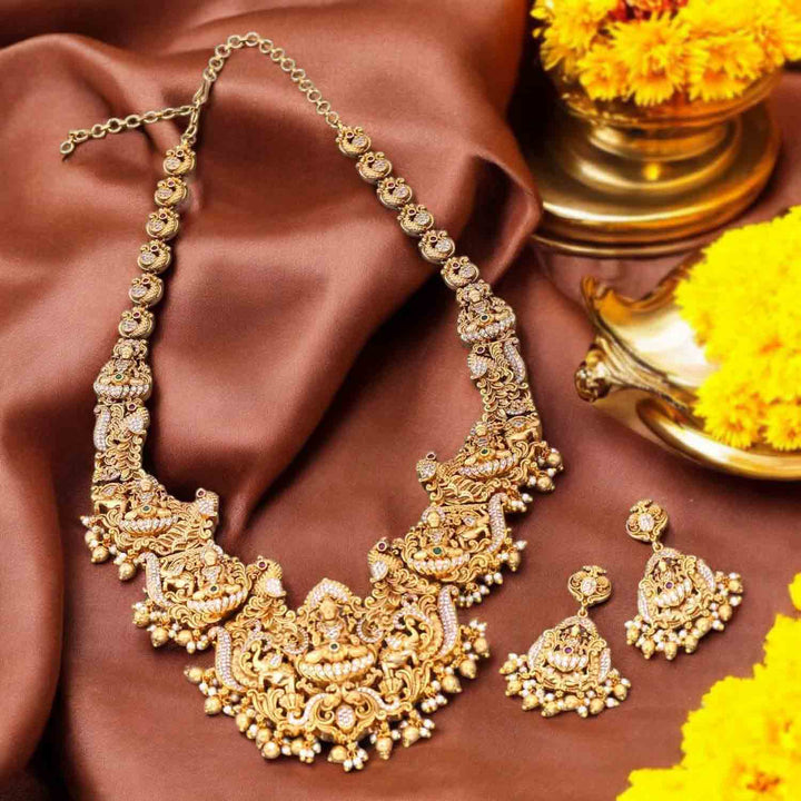 Golden Ushmidevi 3D Temple Jewellery Set- New Arrival