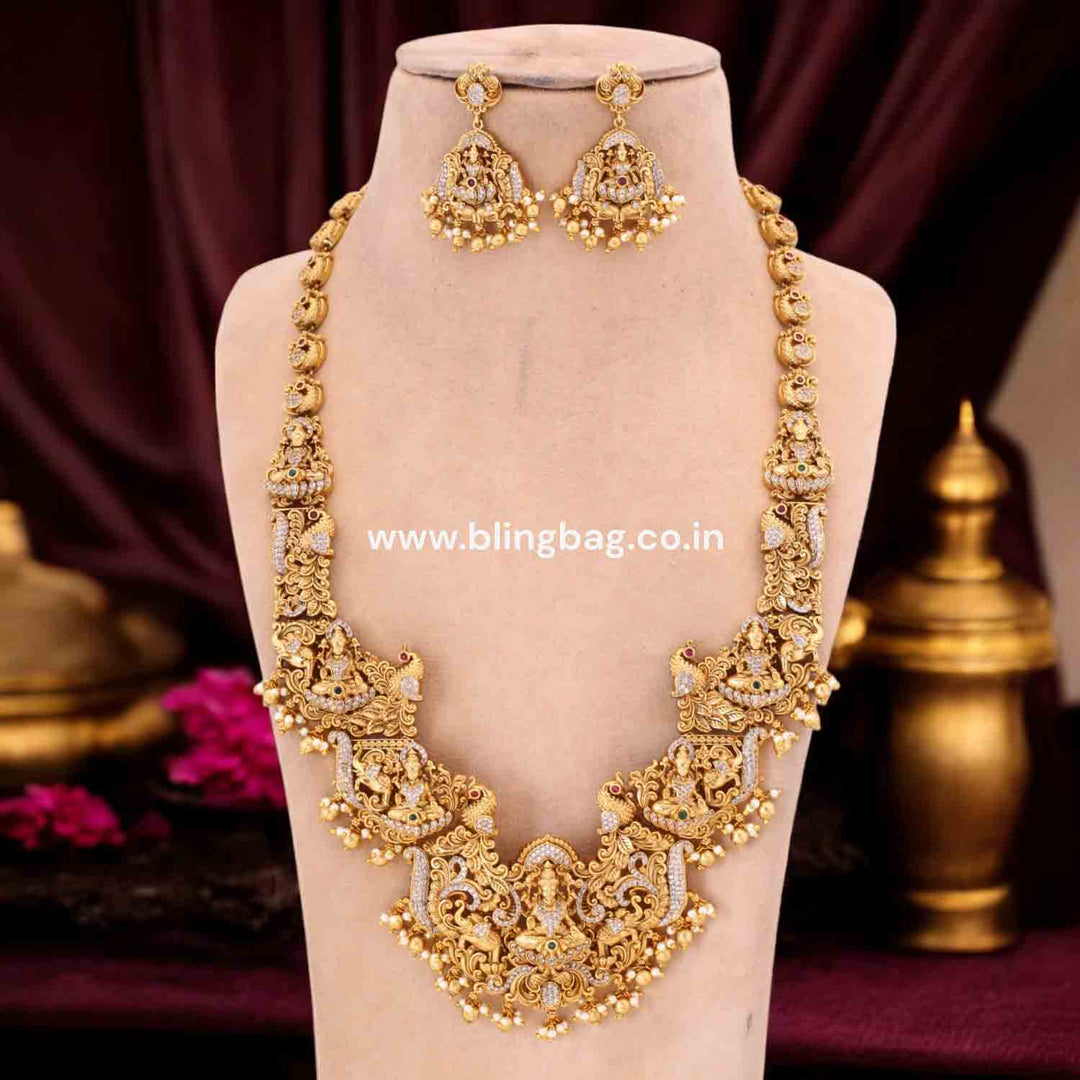 Golden Ushmidevi 3D Temple Jewellery Set- New Arrival