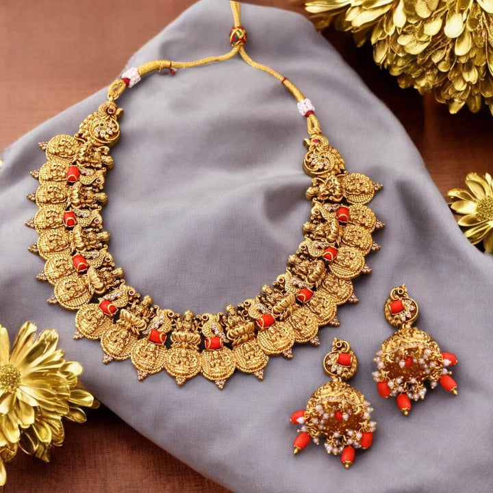 Golden Vaishnavi Temple Jewellery Set-New Arrival