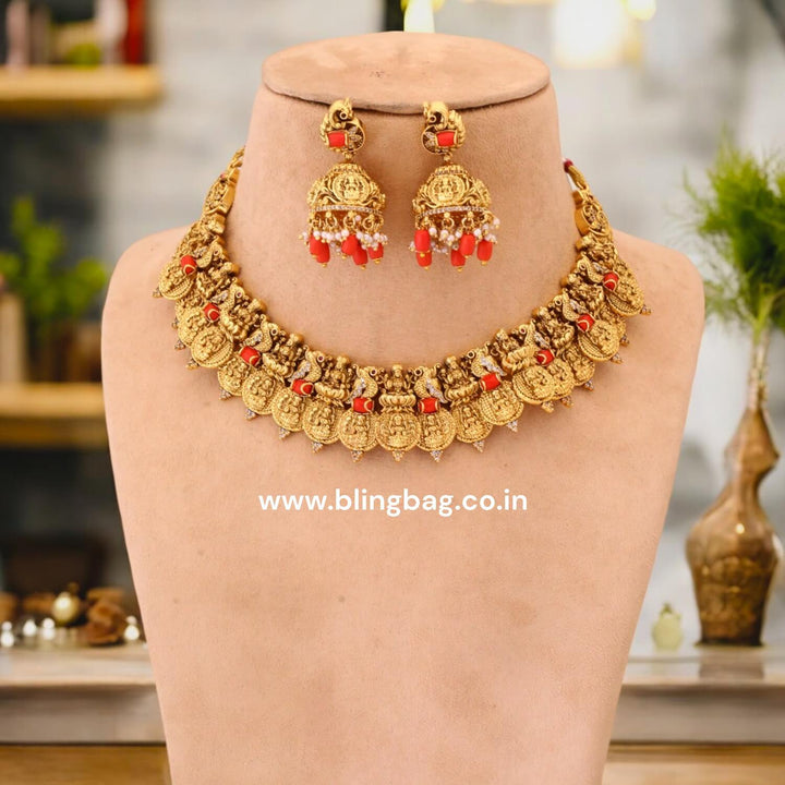 Golden Vaishnavi Temple Jewellery Set-New Arrival