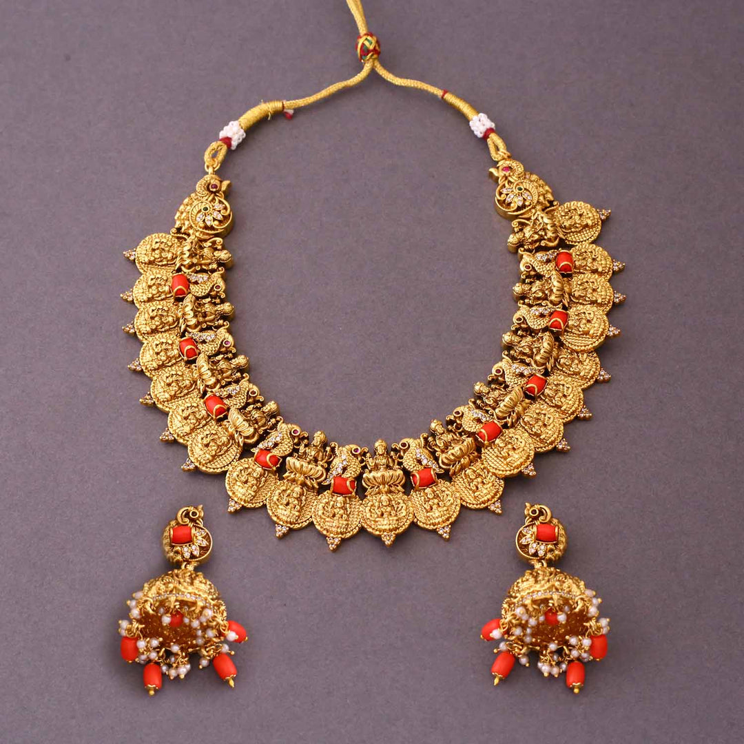 Golden Vaishnavi Temple Jewellery Set-New Arrival