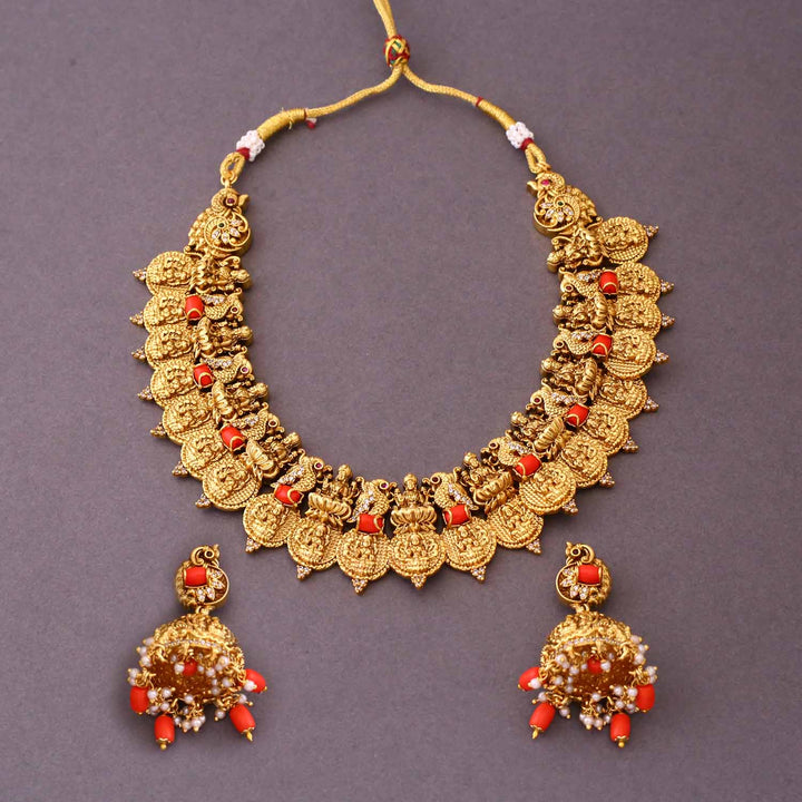 Golden Vaishnavi Temple Jewellery Set-New Arrival