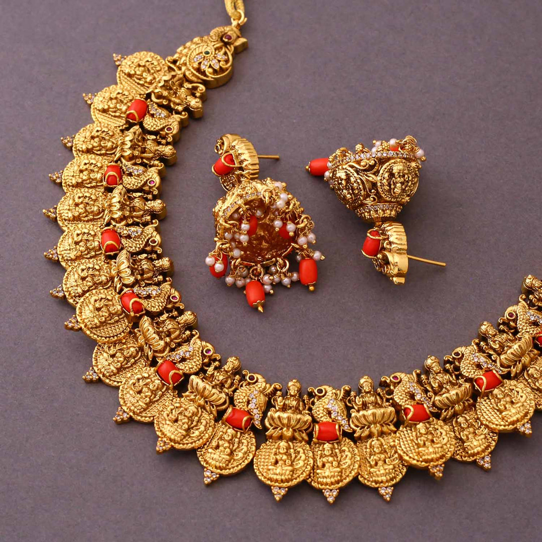 Golden Vaishnavi Temple Jewellery Set-New Arrival