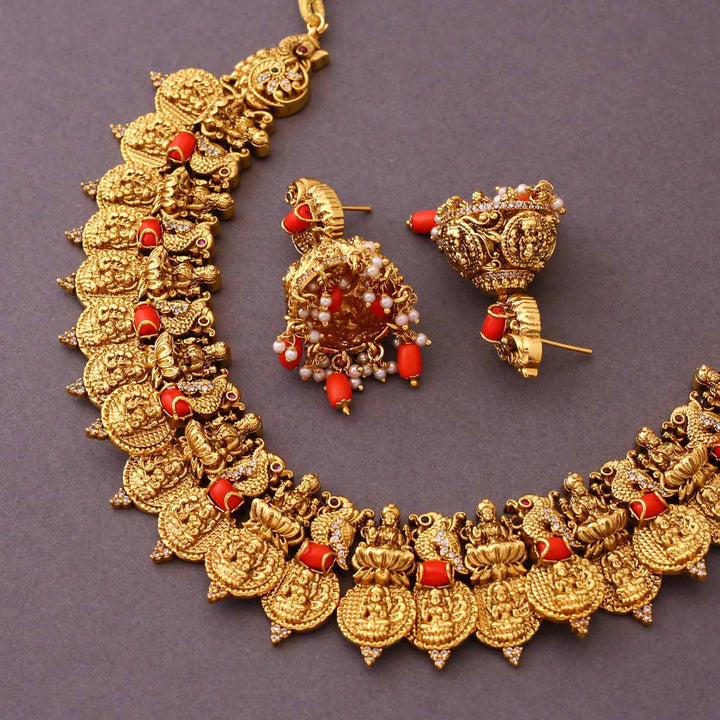 Golden Vaishnavi Temple Jewellery Set-New Arrival