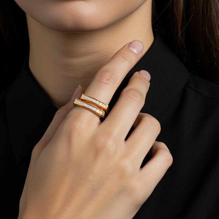 Golden Valencia Zirconia Ring