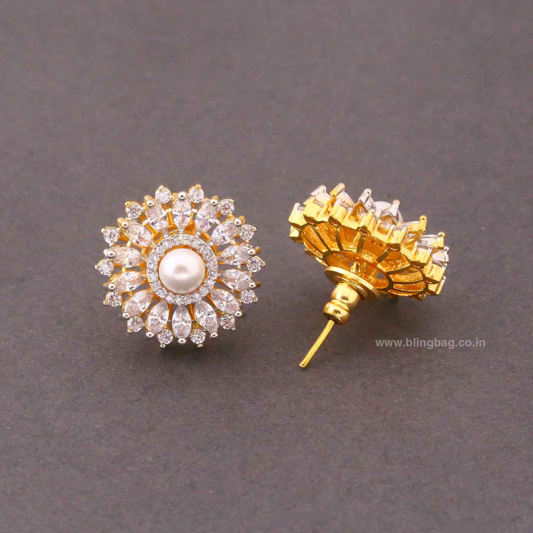 Golden Vanie Zirconia Studs