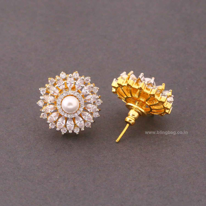 Golden Vanie Zirconia Studs