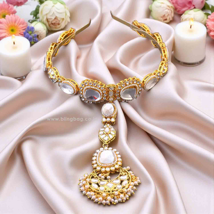 Golden Varana Hairband With Tikka