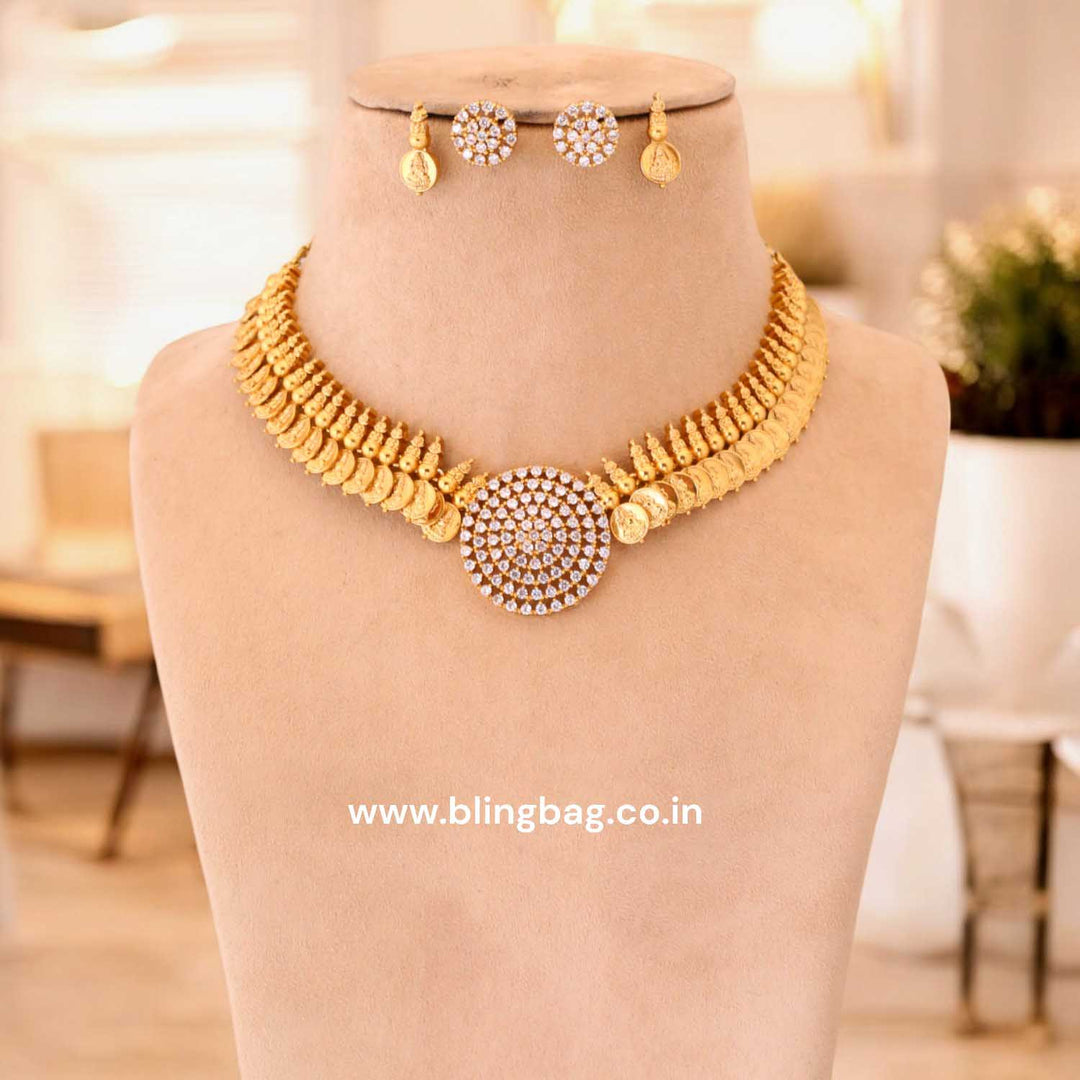 Golden Vasanti Temple Jewellery Set- New Arrival