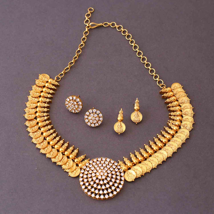 Golden Vasanti Temple Jewellery Set- New Arrival