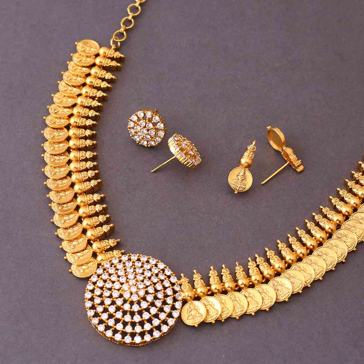 Golden Vasanti Temple Jewellery Set- New Arrival
