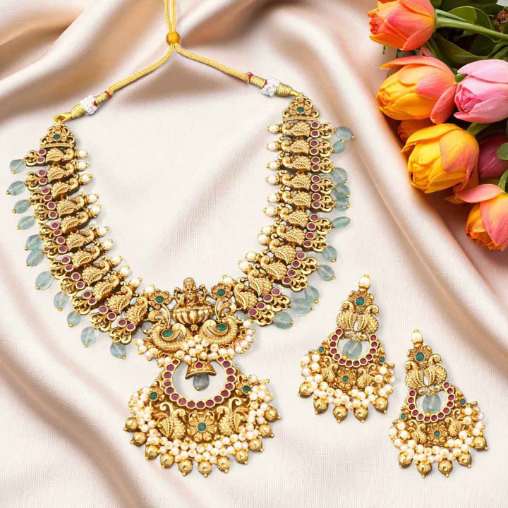 Golden Venkatesh Temple Jewellery Set- New Arrival