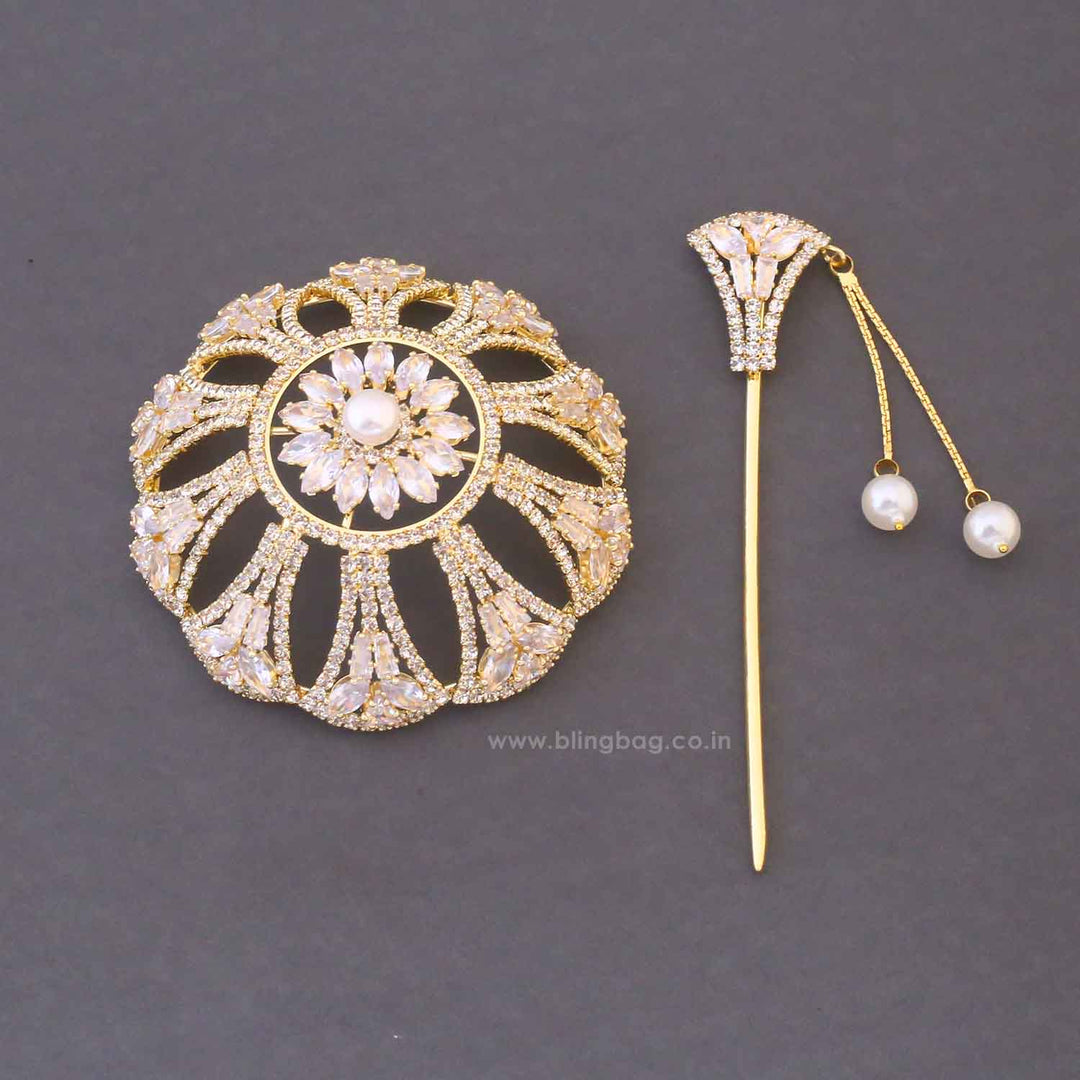 Golden Venu Zirconia Small Hair Bun Cage