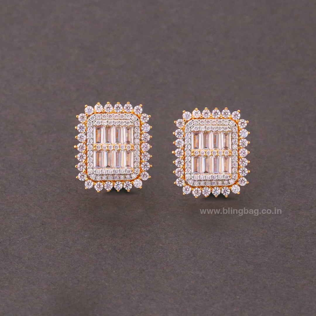 Golden Vera Zirconia Studs