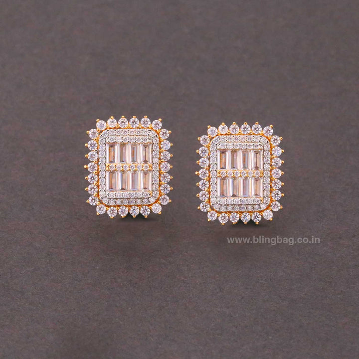 Golden Vera Zirconia Studs