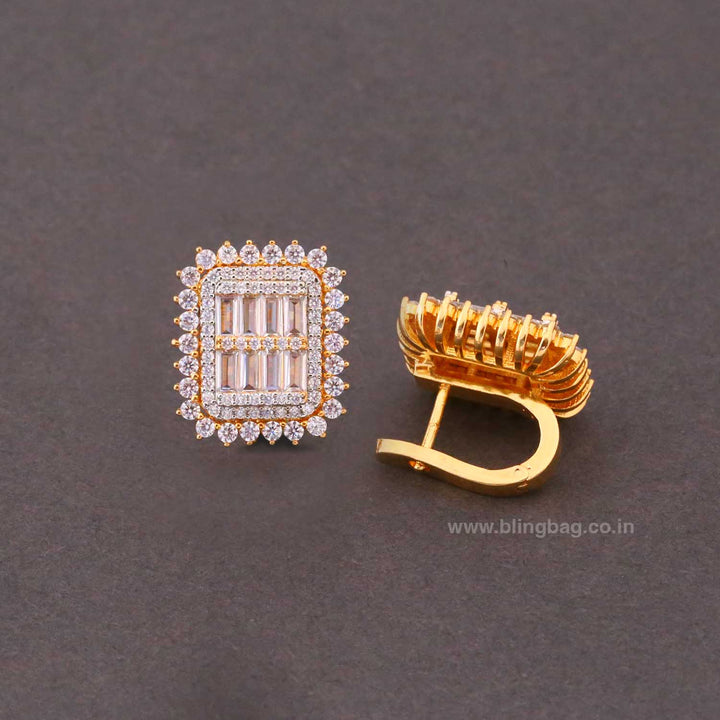 Golden Vera Zirconia Studs